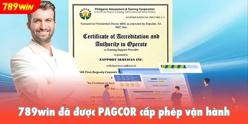 789win đã được PAGCOR cấp phép vận hành